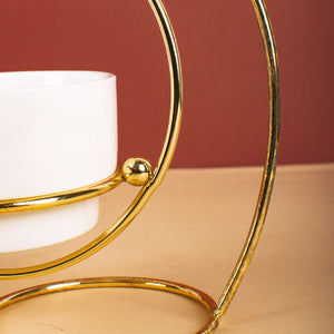 Ceramic Vase With A Swinging Gold Metal Stand Vases June Trading   