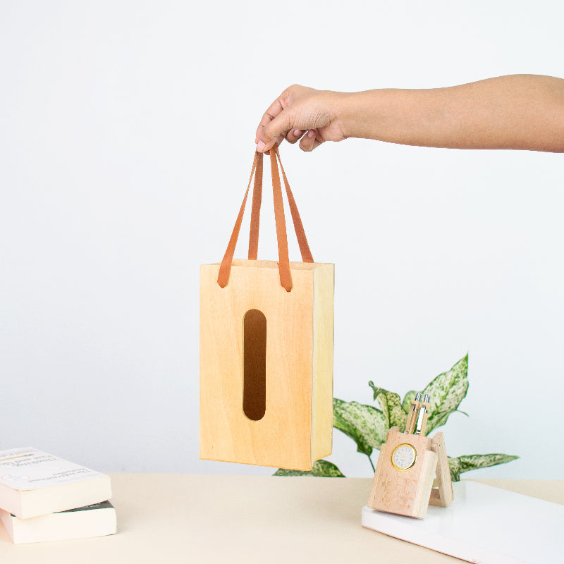 Teakwood Urbane Tissue Box Tissue Box June Trading   
