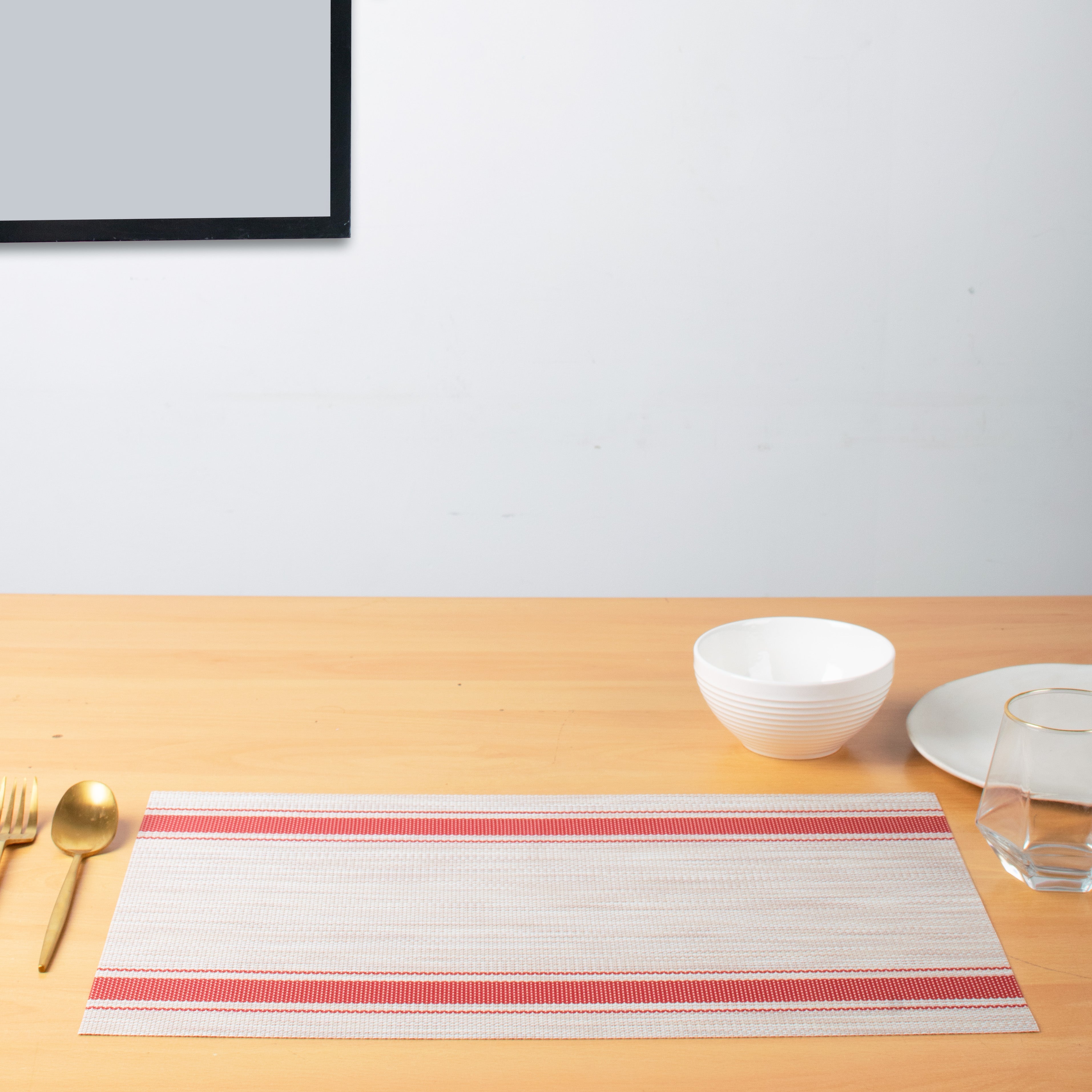 Audra Light Grey Table Mats Set | 6 Pcs Tablemat The June Shop   