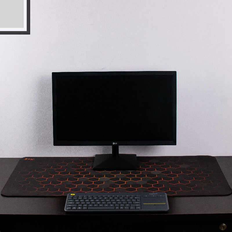 Honeycomb Of Gold Extended Versatile Desk Mat Desk Mats The June Shop   