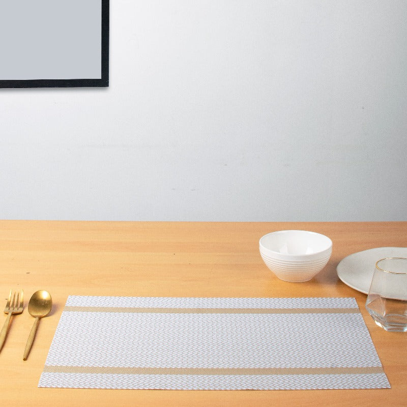 Harriet Grey Table Mats Set | 6 Pcs Tablemat The June Shop   
