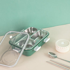 Pack Your Grub Bento Lunch Box Lunch Boxes The June Shop Fern Green  