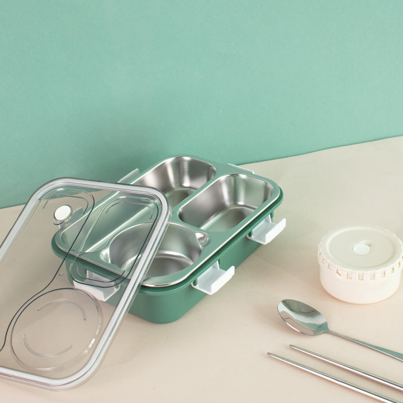 Pack Your Grub Bento Lunch Box Lunch Boxes The June Shop Fern Green  
