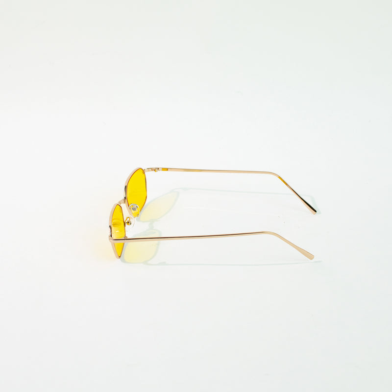 Vintage Butter Yellow Full-Rim Unisex Sunglass Eyewear June Trading   