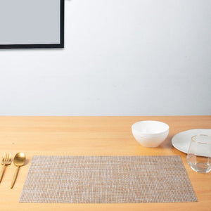 Elan Light Brown Table Mats Set | 6 Pcs Tablemat The June Shop   