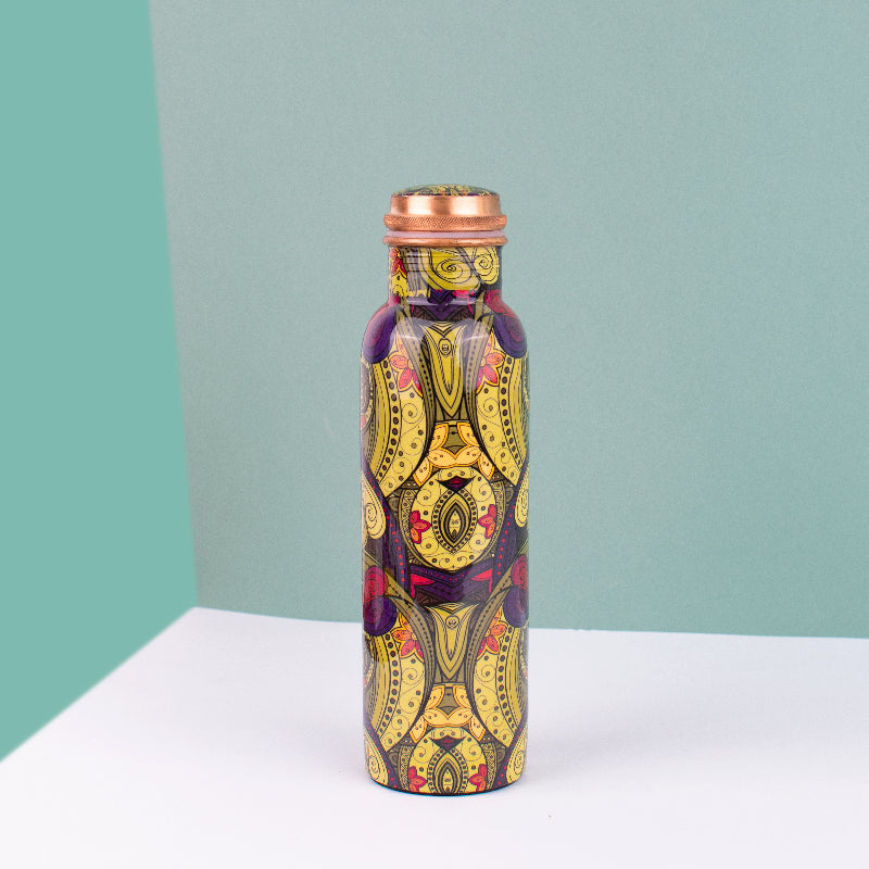 Violet Traditional Printed Copper Bottle Bottles June Trading   