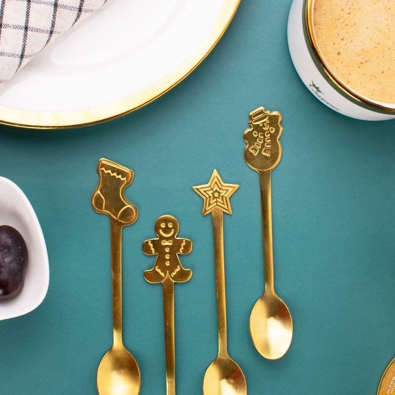 Festive Cookie Dessert Spoon Set of 4 Cutlery June Trading   