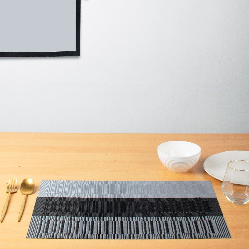 Elira Black Table Mats Set | 6 Pcs Tablemat The June Shop   
