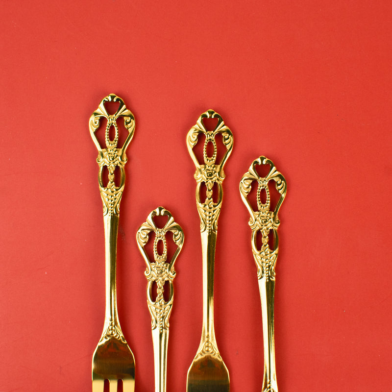 Royal Dessert Spoon & Fork Set of 4 Cutlery June Trading   