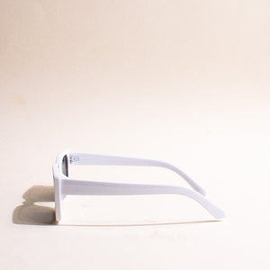 Vintage Rectangle Chalk White Sunglass Eyewear June Trading   