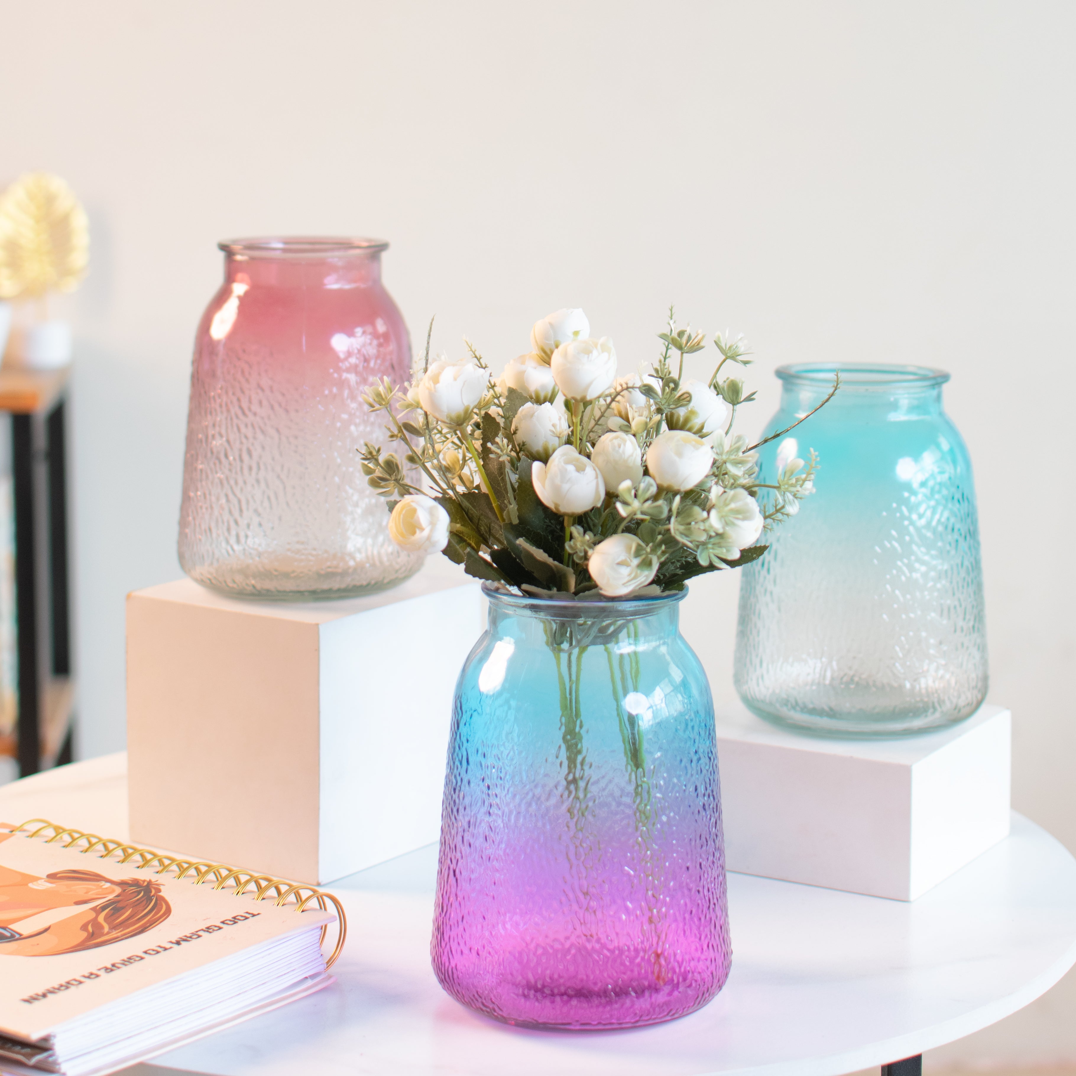 Elegant Frosted Glass Vase