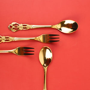 Royal Dessert Spoon & Fork Set of 4 Cutlery June Trading   