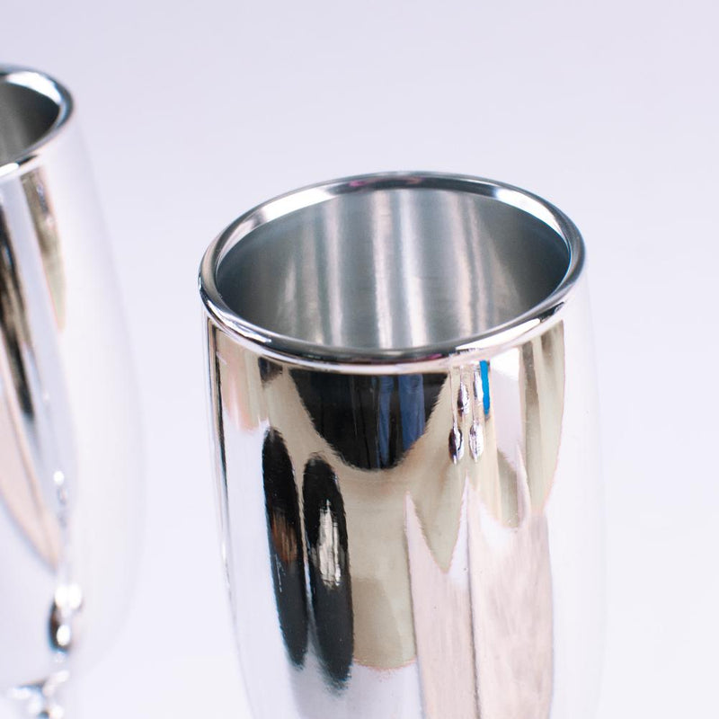 Silver Luxe Flute Champagne Glass