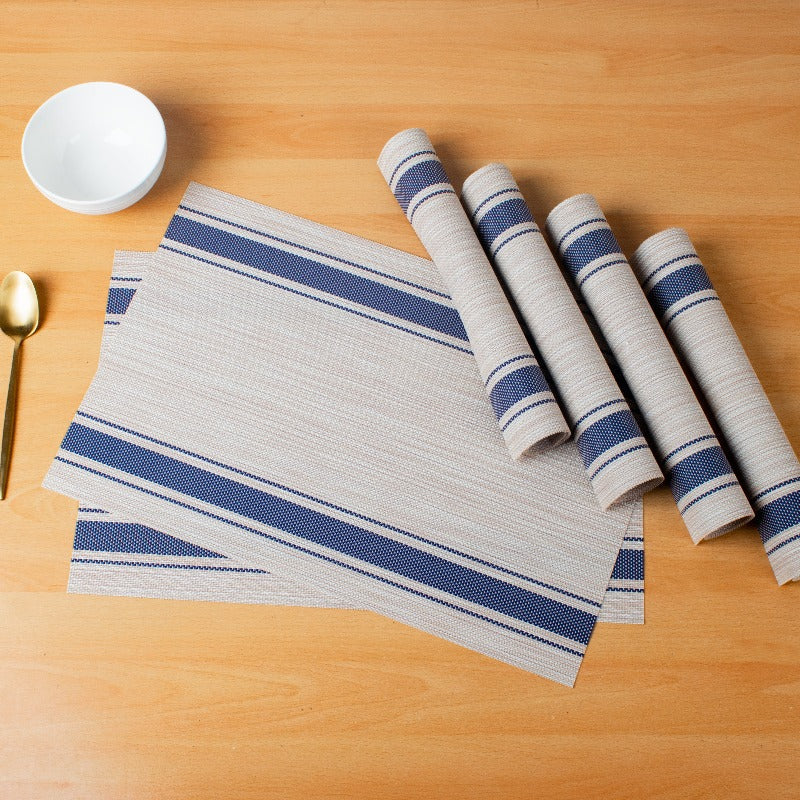 Hestia Grey Table Mats Set | 6 Pcs Tablemat The June Shop   