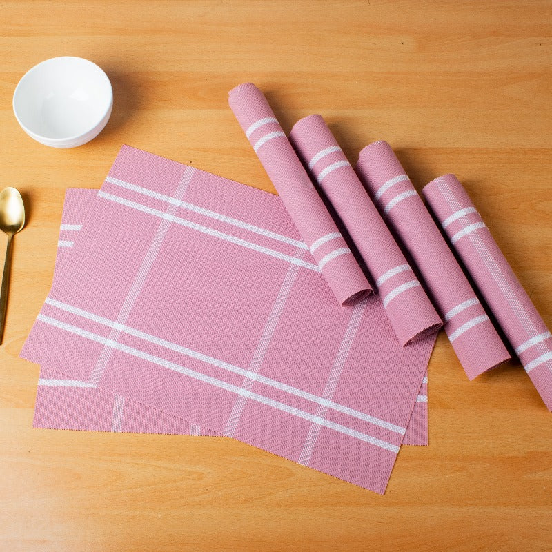 Amaranth Pink Table Mats Set | 6 Pcs Tablemat The June Shop   