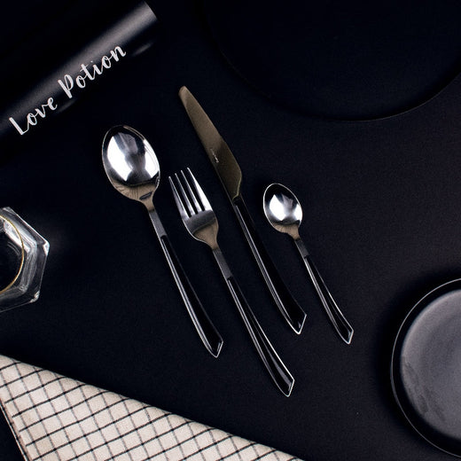 Onyx Accent Regal 24 Piece Cutlery Set Cutlery June Trading   