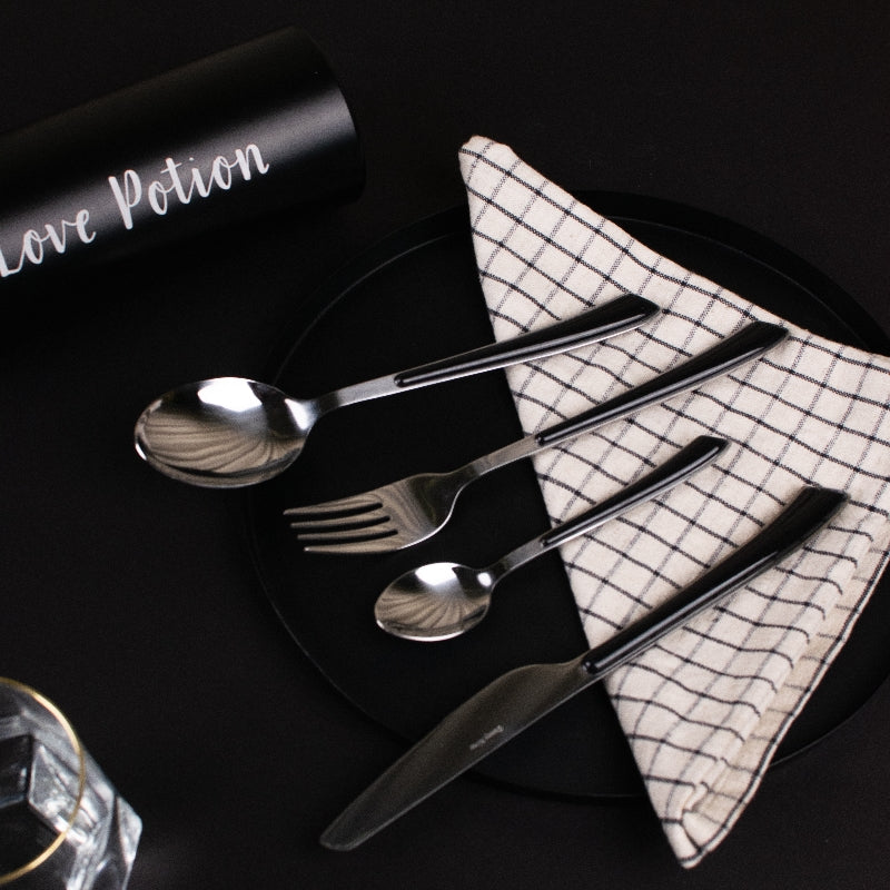 Onyx Accent Regal 24 Piece Cutlery Set Cutlery June Trading   