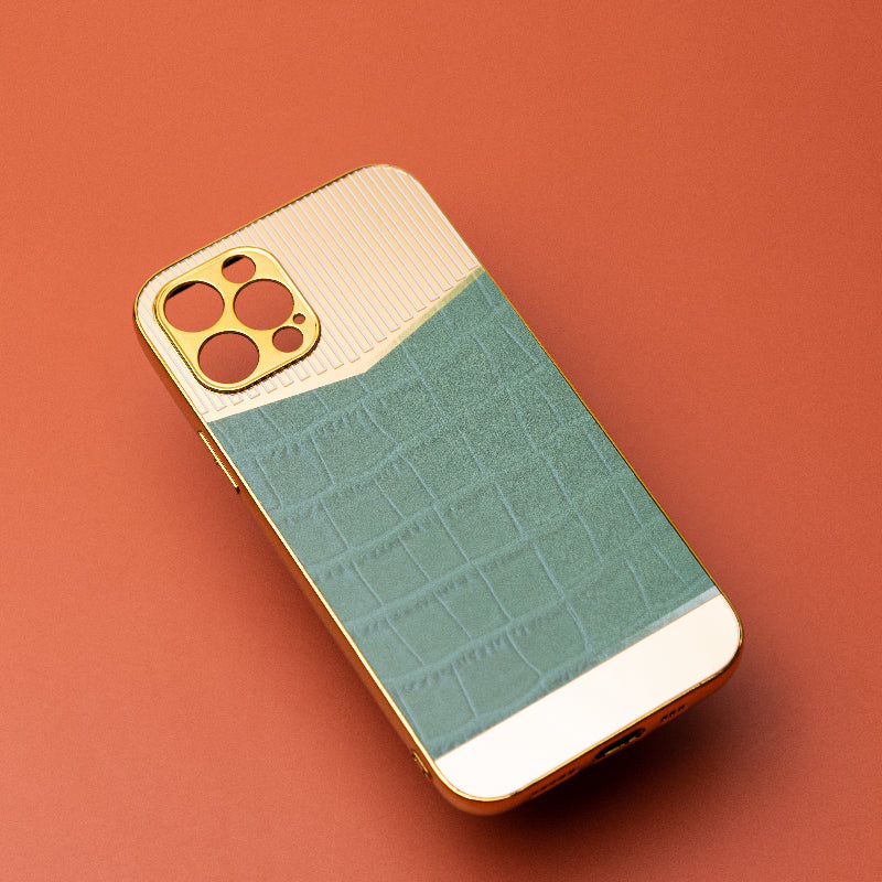 Golden Fern Green Luxury Embossed Design iPhone Cover Mobile Phone Cases June Trading iPhone 12 Pro  