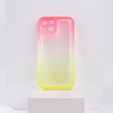 Dual Splash Clear Silicone Apple iPhone 13 Cover iPhone 13 June Trading Pink & Yellow  