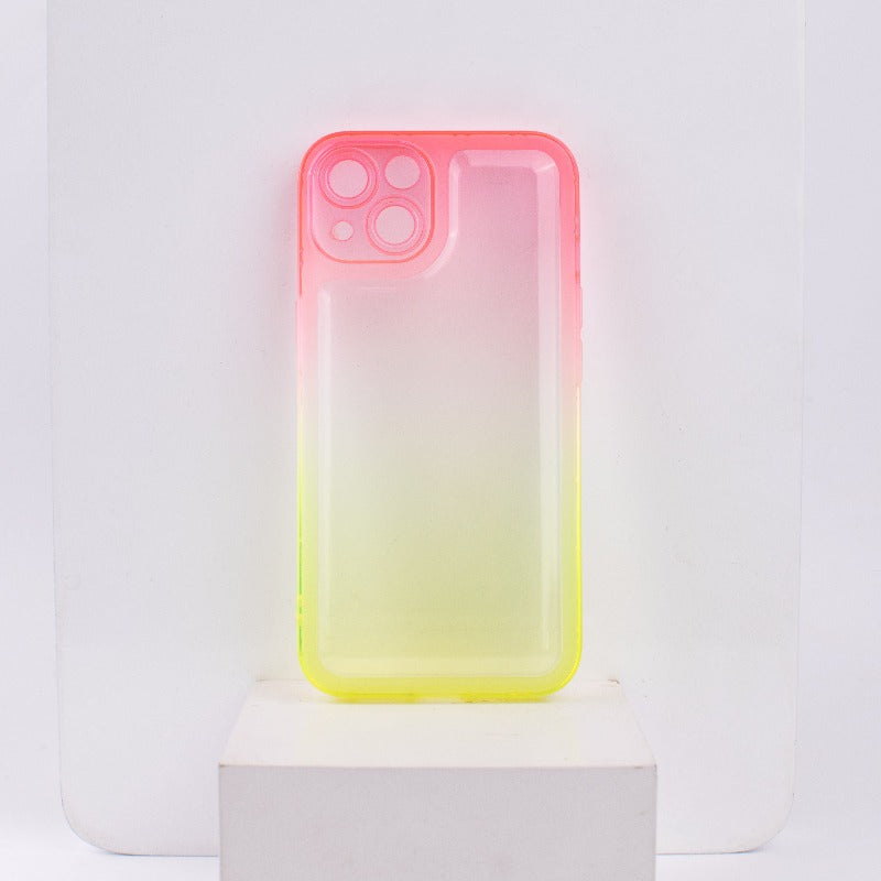Dual Splash Clear Silicone Apple iPhone 13 Cover iPhone 13 June Trading Pink & Yellow  