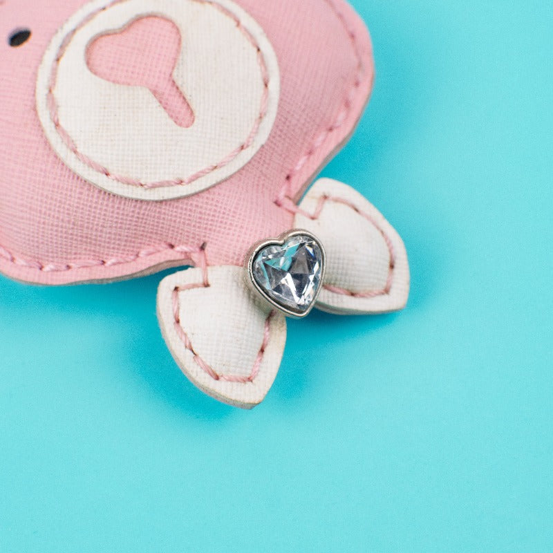 Pink Bear Charm Keychain