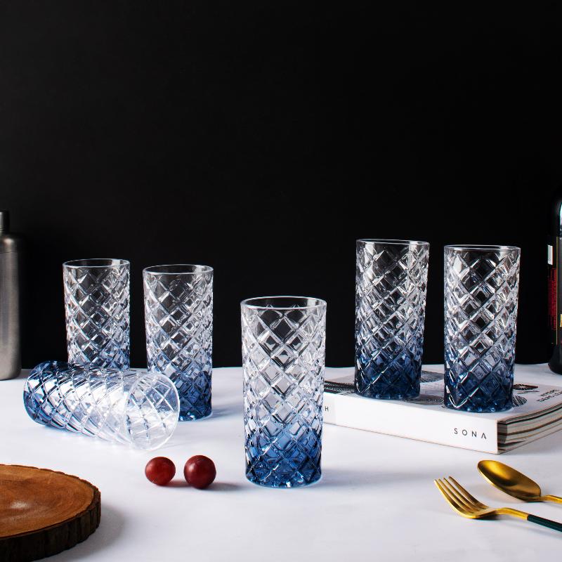 Blue Prism Crystal Tall Glasses (Set Of 2, 4 & 6)