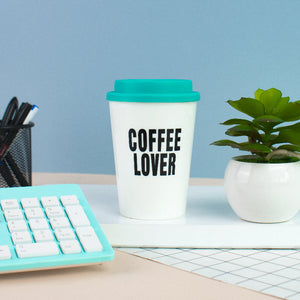 MOTIVATIONAL QUOTES - TRAVEL COFFEE MUG (LARGE) Sippers June Trading Coffee Lover - White  