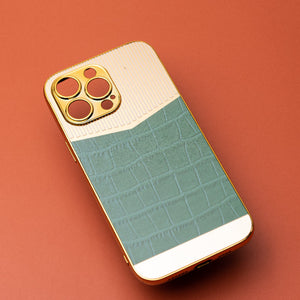Golden Fern Green Luxury Embossed Design iPhone Cover Mobile Phone Cases June Trading iPhone 14 Pro Max  