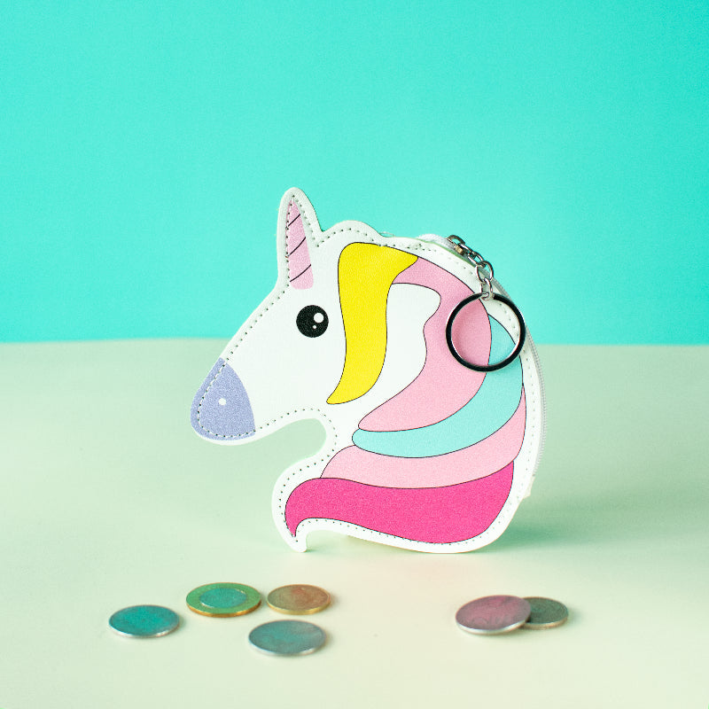 Quirky Coin Pouch with Keychain Keychain June Trading Unicorn  