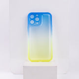 Dual Splash Clear Silicone Apple iPhone 13 Pro Max Cover iPhone 13 Pro Max June Trading Blue & Yellow  