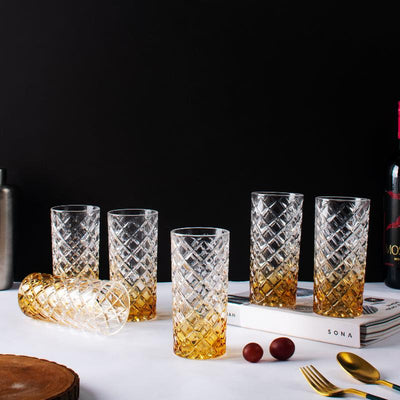 Sunset Prism Crystal Tall Glasses (Set Of 2, 4 & 6)