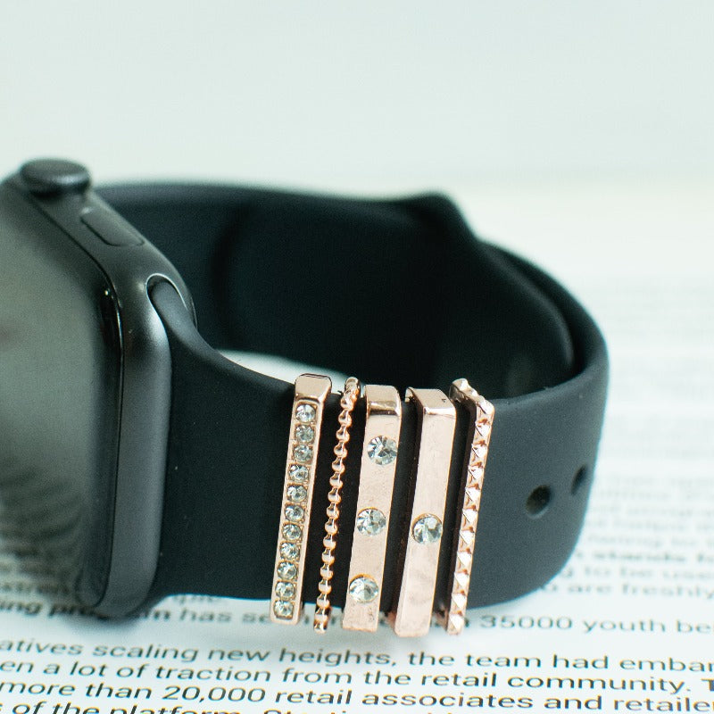 Bling It Rosegold Smartwatch Band Accessories Set Watch Band Accessories June Trading   