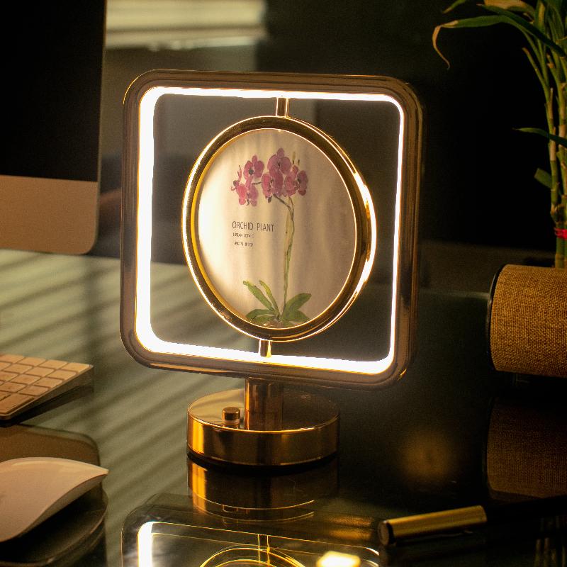 Circular Photo Frame Touch Sensor Square Lamp