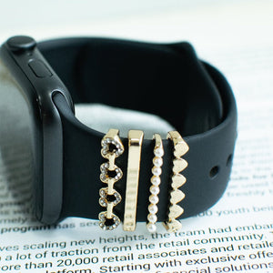 String of Heart Gold Smartwatch Band Accessories Set Watch Band Accessories June Trading   