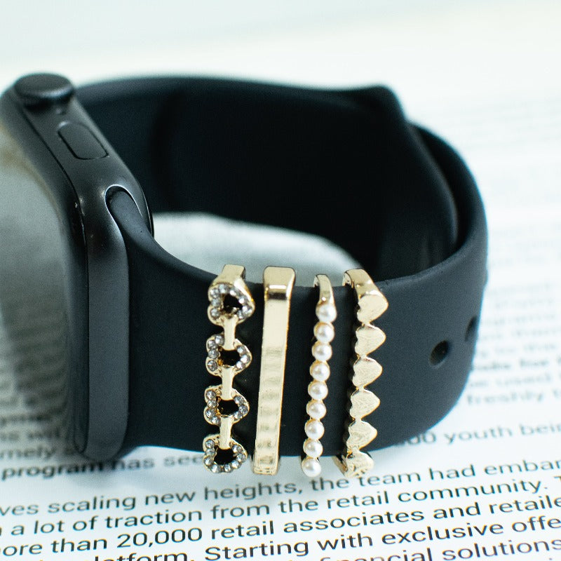 String of Heart Gold Smartwatch Band Accessories Set Watch Band Accessories June Trading   