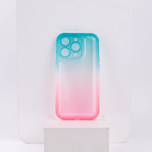 Dual Splash Clear Silicone Apple iPhone 14 Pro Cover iPhone 14 Pro June Trading Teal & Pink  