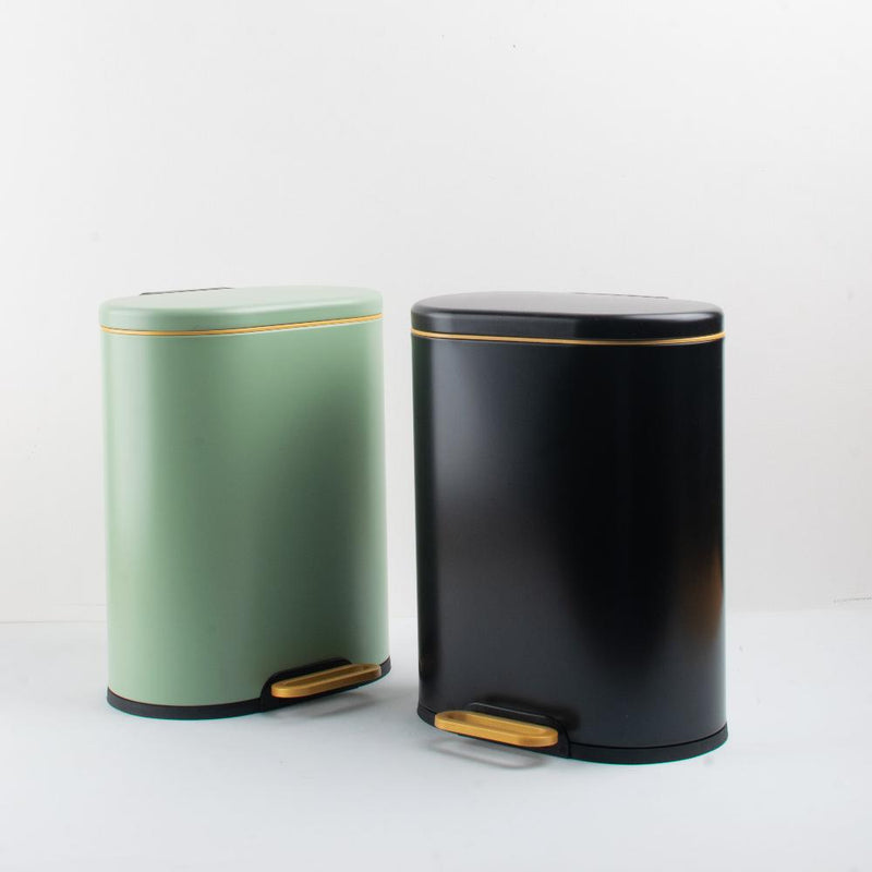 LuxeCraft Pedal Dustbin with Gold Accent Trim