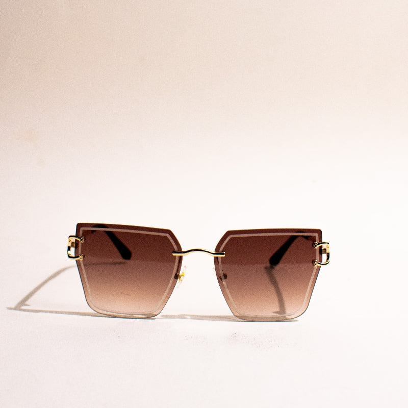 Glam Affair Square Cateye Brown Sunglass Eyewear June Trading   