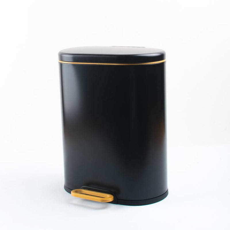 LuxeCraft Pedal Dustbin with Gold Accent Trim