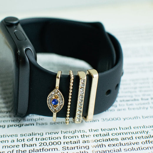 Evil Eye Gold Smartwatch Band Accessories Set Watch Band Accessories June Trading   