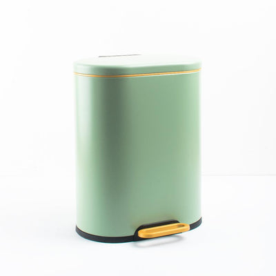 LuxeCraft Pedal Dustbin with Gold Accent Trim