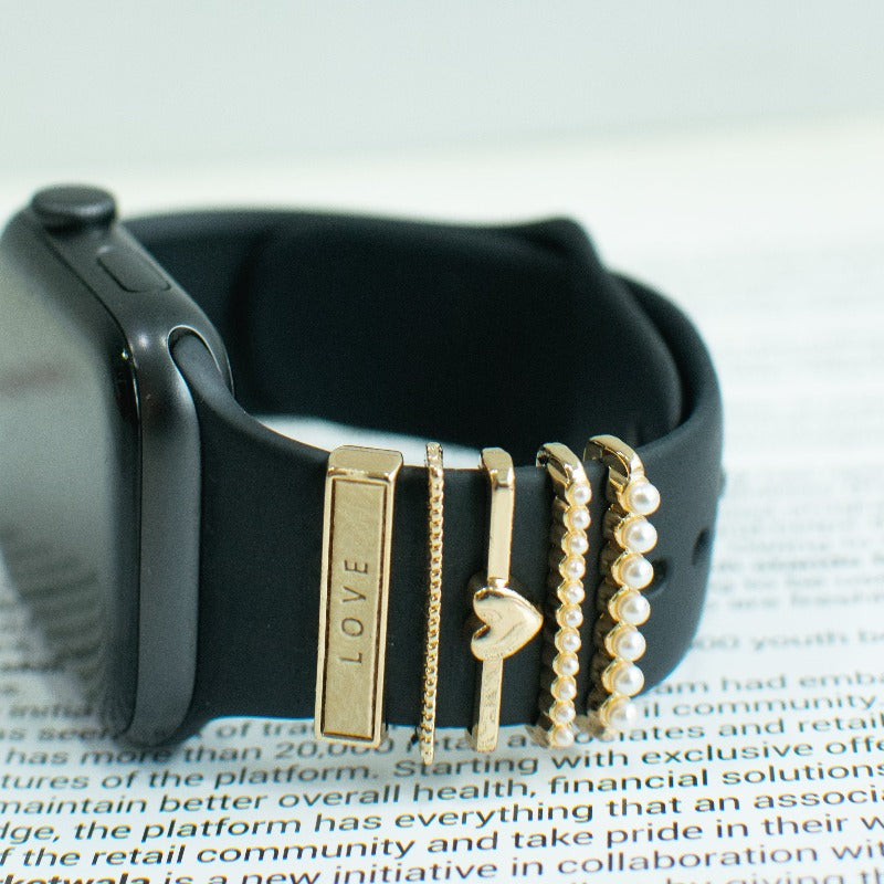 Heart You Gold Smartwatch Band Accessories Set Watch Band Accessories June Trading   