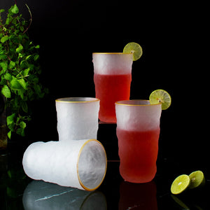 Artisanal Haven Frosted Glass (Set of 4) Glasses June Trading   