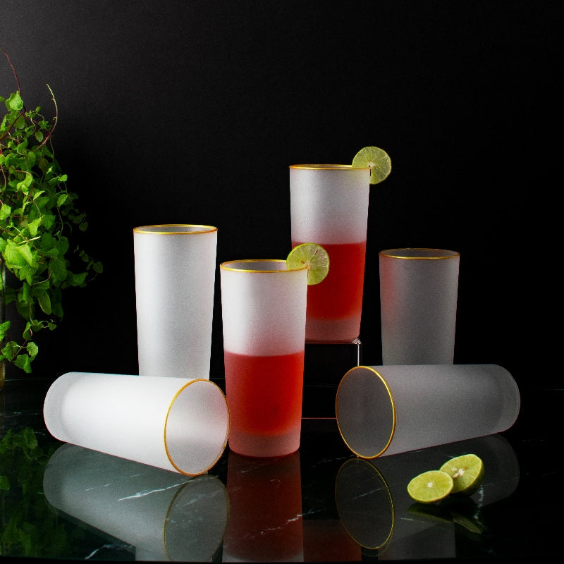 Tavern Library Frosted Glass (Set of 6) Glasses June Trading   