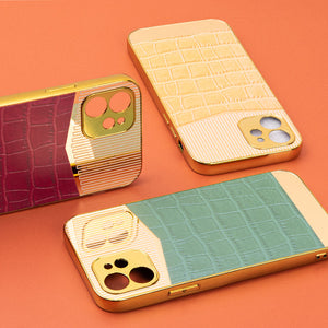 Golden Ruby Pink Luxury Embossed Design iPhone Cover Mobile Phone Cases June Trading   