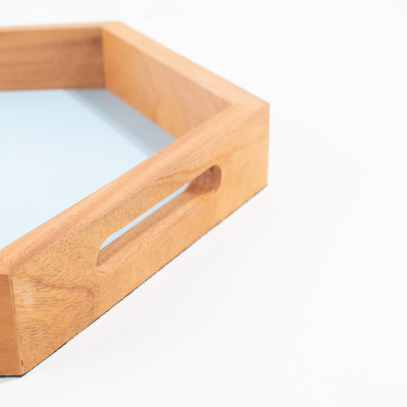 Wooden Hexagonal Serving Tray Serving Tray June Trading   