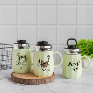 Lime Green Coffee Mug With Lid Coffee Mugs ERL   