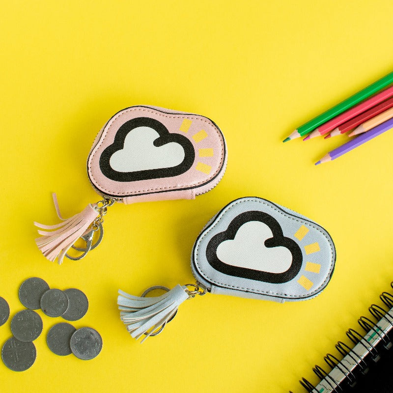 Cloudy Day Coin Pouch Keychain