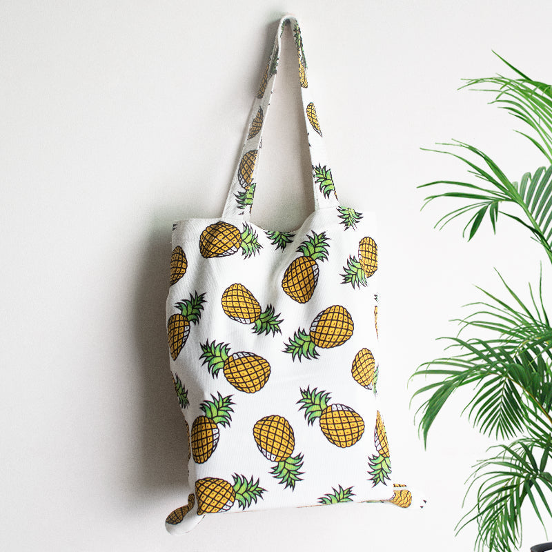 Pineapple White Tote Bag