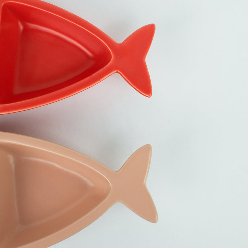 Sectioned Fish Plates Snack Plate June Trading   
